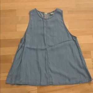 Denim High-Neck Top
